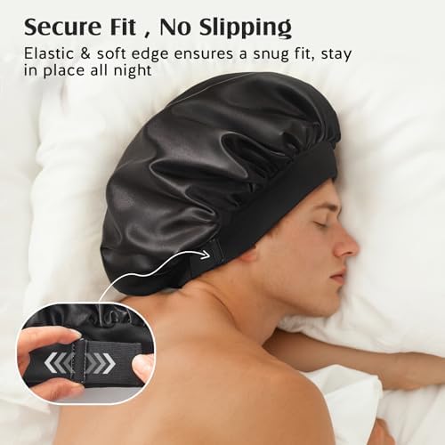 YFONG Silk Lined Bonnet for Sleeping Women Men, Double Layer & Adjustable - Image 4
