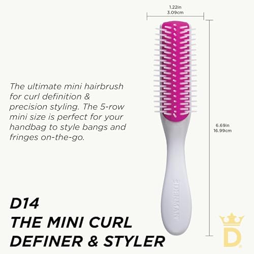 Denman Mini Curl & Blow-Dry Styling Brush – Define Curls, Smooth Frizz & Style Short Hair with Precision, D14 Floral Fantasy (Floral Fantasy) - Image 2