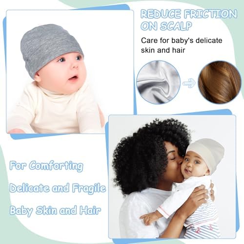 6 Pcs Satin Lined Baby Beanie Newborn - Image 5