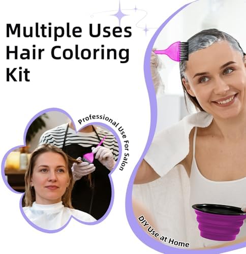 ROOHUA 12 Pcs Hair Dye Kit with Brush, Reusable Home Salon Color Hair Tools - Image 5