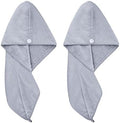 POLYTE Microfiber Hair Turban Wrap Drying Towel (12x28 Large, 2 Light Gray) by Polyte