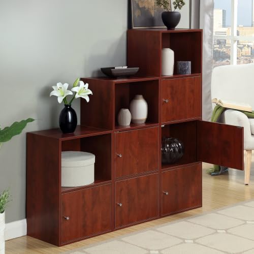 Convenience Concepts Xtra Storage 3-Door Cabinet, Cherry, 16.5" - Image 2