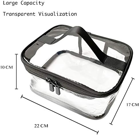 Toiletry Bag Makeup Cosmetic Clear Bag Portable Waterproof Transparent Travel Storage Black - Image 5