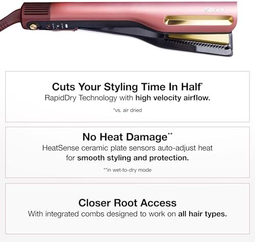 Shark SilkiPro Air Straightener & Blow Dryer, Flat Iron, Turquoise, HT400BL - Image 4
