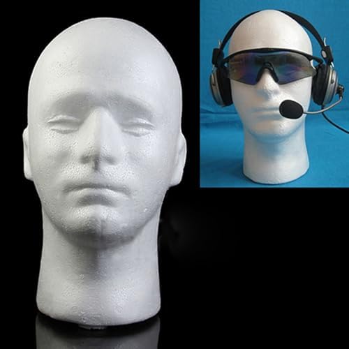 Male Foam Head Model, Foam Mannequin Head Model Wig Hair Hat Display - Male Mannequin Head Manikin Wig Glasses Hat Display Stand for Jewelry Wigs Scravat (White) - Image 2