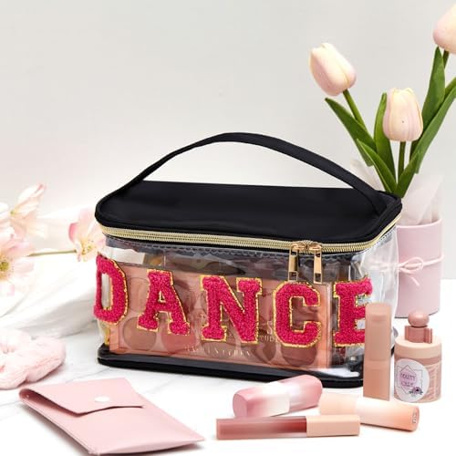Geetery Medicine Pill Bag Clear Cosmetic Makeup Bag with Zipper Black - Image 4