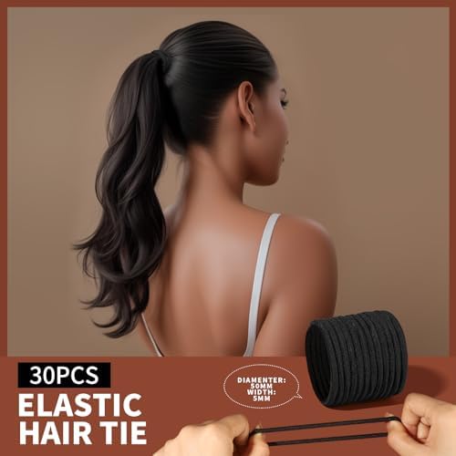 Teenitor Hair Accessories Kit for Woman Girls 500pcs Elastic Hair Bands 30pcs Ponytail Holders, Black Seamless Thick Hair Bands, 40pcs Bobby Pins Black Clear - Image 3