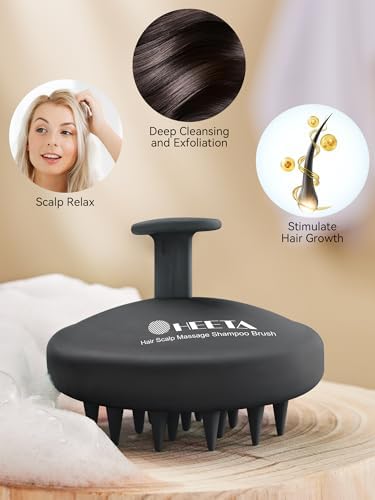 HEETA Silicone Scalp Massager Hair Scrubber Shampoo Brush for Hair Growth - Image 5