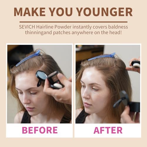 Sevich Hairline Powder: Instantly Conceals Hair Loss and Gray Roots, Grey Windproof & Sweatproof Hair Toppers for Women & Men - Image 3