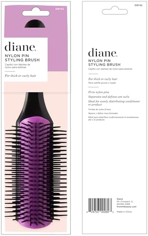 Diane Nylon Pin Styling Hair Brush for Detangling, Separating, Shaping and Defining Wet Thick or Curly Hair, Glides Through Tangles with Ease - Image 6