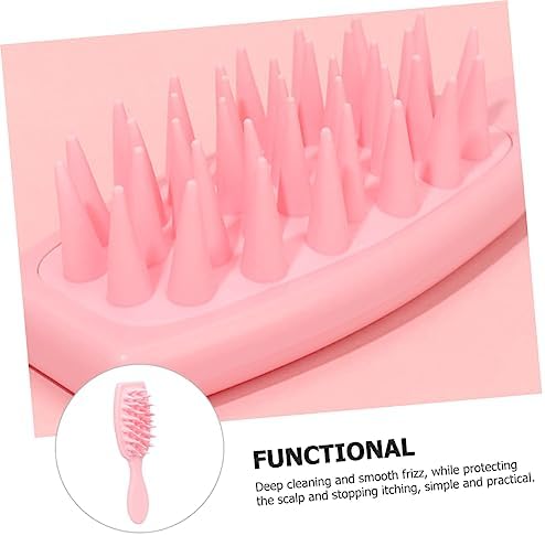 POPETPOP Scalp Massager Shampoo Brush Pink for All Hair Types - Image 2