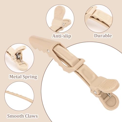 24 Pack Alligator Hair Clips, Professional Clips for Hair Sectioning, Hair Styling Accessories for Women Men Girls Teens，Khaki - Image 2