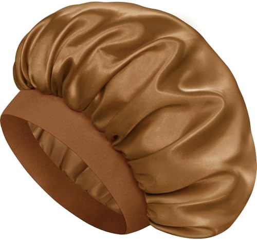 Satin Silk Bonnet for Hair, Double Layer Sleep Cap for Men & Women by Doitory