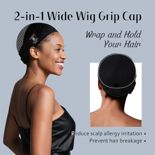 Dreamlover Wig Grip Cap for Hijab and Half Wigs, Black, 1 PCS - Image 3