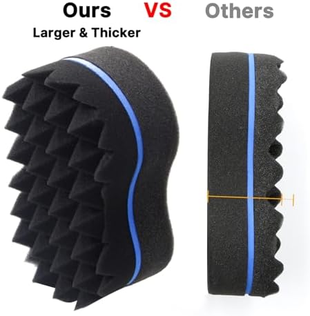 RioRand Double Sided Twist Hair Sponge, Extra Thick 85-90 Shore A Hardness, Large Curl Sponge for Short 4B/4C Coily Afro Hair, for Men Women Home & Barber Use (Pyramid-2PCS) - Image 4