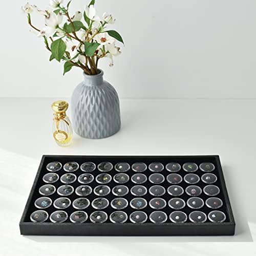 Ikee Design Black Foam Gem and Bead Organizer 50 Jars Display Tray - Image 6