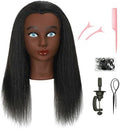 100% Real Human Hair Mannequin Head with Stand Manikin Cosmetology Doll Training Head for Hairdresser Practice Braiding Styling Curling Cutting Display by LECIPO
