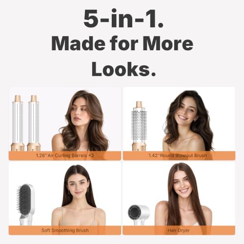 5 in 1 Blow Dryer Brush, Upgrade Hair Dryer Brush Set Multifunctional - Image 2