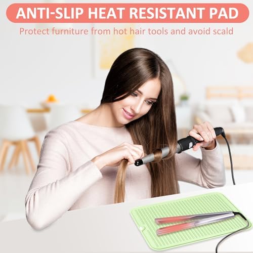 Large Heat Resistant Silicone Mat for Hair Styling Tools - Portable Cover for Curling Irons, Flat Irons and Hair Straighteners - Image 2