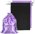 SynHHergyx Wig Storage Bags, 2 Pcs Silk Satin Drawstring Bags Portable Small Wig Travel Bag for Packaging Wigs, Bundles, Hair Extensions (Black, Purple) by Unknown