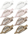 8 Pack Neutral Flat Hair Clips for Women – Large No-Slip Claw Barrettes in Cream, Blonde, Mustard Yellow & Light Brown,Shiny Finish Strong Hold for Thick & Thin Hair by CentStar