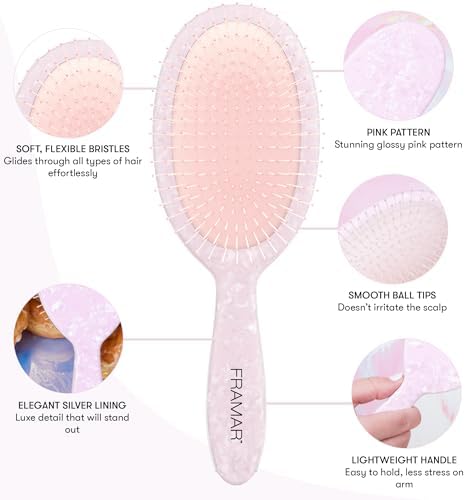 FRAMAR Iridescent Wet Hair Brush Detangler, Detangle Brush For Curly Hair - Image 3