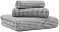 MICROFI New Microfiber Waffle Bath Towels, 3 Pieces, Oversized, Soft, Absorbent, Fast Drying, Lint Free, Includes Bath, Face and Hand Towels 430 GSM by Unknown