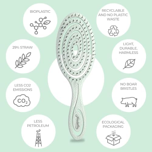 Ninabella Detangler Brush - No Tangle Hair Brush for Women, Fine, Thick and Long Hair - Hairbrush for Wet and Dry Hair, Gentle on the Scalp - Green - Image 4