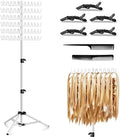 Braiding Hair Rack Standing Hair Extension Holder Hanger, 144 Pegs Hair Divider Rack for Braiding Hair Separator Stand Display Stand (white) by Eastdone