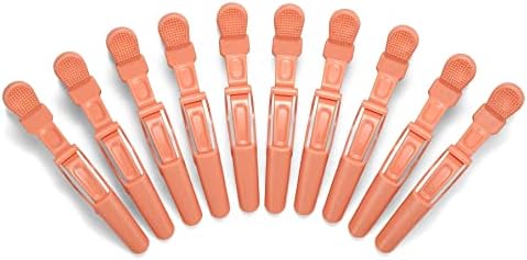 10pcs/set Multicolor Croc Alligator Clips - Transparent Plastic Hair Styling Sectioning Barrettes - Non Slip Professional Salon DIY Accessories - Hairpins (10pcs-Orange) - Image 3