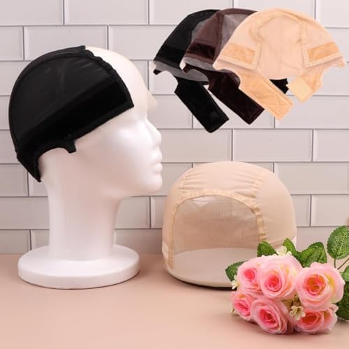 9x6 Wig Grip Caps, Lace Wig Caps for Women, Wig Caps with Grip Band for Keeping Wigs in Place, Beige Glueless Wig Grip Cap with Transparent Lace Wig Caps, Non-Slip Adjustable Elastic Headband Blonde - Image 6