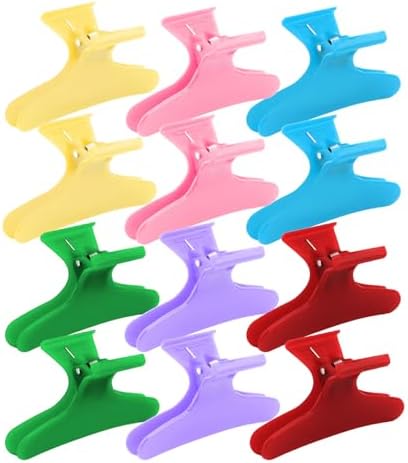 Ondder 12 Pack Butterfly Hair Clips for Styling Sectioning Pro Salon Butterfly Plastic Claw Clips Hair Styling Clip Barber Clips for Cutting, Coloring Hair, Hair Accessories for Women Girls by Ondder