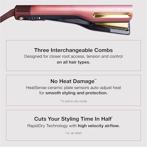 Shark SilkiPro Air Straightener & Blow Dryer, Flat Iron, Plum, HT400PU - Image 4