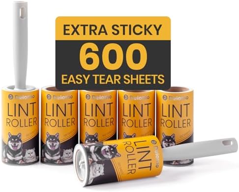 DELOMO Lint Roller for Pet Hair Extra Sticky, Mega Value Set of 600 Sheets by DELOMO