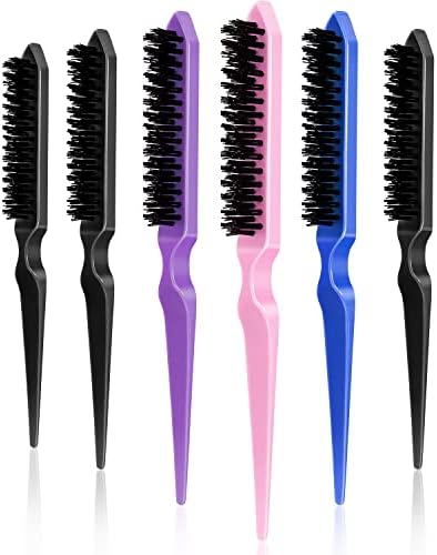 Yaomiao 6 Pcs Teasing Brush Set 3 Row Nylon Rat Tail Combs for Fine Hair by Yaomiao