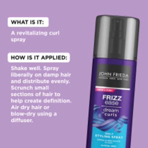 John Frieda Anti Frizz,Frizz Ease Dream Curls Daily Styling Spray for Curly Hair,Magnesium-enriched Formula,6.7 Oz,(Pack of 6) - Image 5
