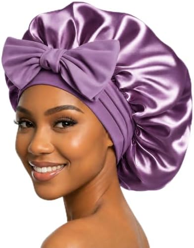 VarCozy Adjustable Double Layer Satin Bonnet for Sleeping to Reduce Frizz by VarCozy