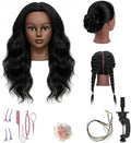 16 Inch 100% Real Human Hair Mannequin Head, Manikin Head with Hair by Haewlear