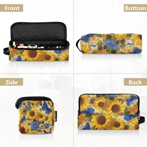 Hair Tools Travel Bag with Heat Resistant Mat 2-in-1 Hot Tools Travel Bag Organizer Flat Curling Iron Travel Case for Straightener Farmhouse Sunflower Butterfly Ladybugs - Image 5