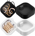 Hair Tie Organizer,2 Pack Stackable Travel Box,Black White by ESEHGS