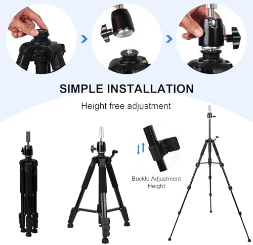 62" Adjustable Wig Stand Tripod, Mannequin Head Stand for Styling - Image 6