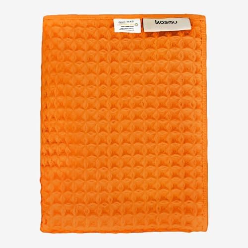Luxury Japanese Cotton Silk Bath Towel, Plush, Absorbent & Quick Dry, Storage Bag Included (Hand Towel, Coral Orange) by KOSMU