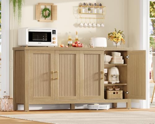 usikey 55" Buffet Cabinet with Storage, 4 Adjustable Shelves - Image 4