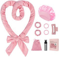 ZILAMPU No Heat Overnight Curl Headband, 70" Soft Wave Hair Rollers for Long Hair, 9 PCS Hair Curling Rods Gift Set - Pink by ZILAMPU
