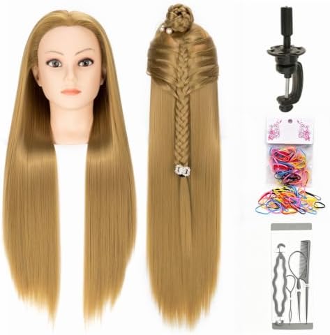 Synthetic Mannequin Head with Stand & Tools (Blonde) by RomanceQueen