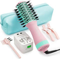 Dual Voltage Travel Dryer Styler in One, 2 Inch Oval Jet Brush for Worldwide Use, 110-240V European Hair Dryer & Volumizer with Universal Adapter by Olaermoso