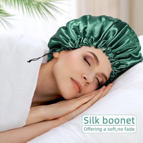 Edoneery Satin Bonnet for Sleeping Women, Double Layer Adjustable Sleep Cap - Image 3