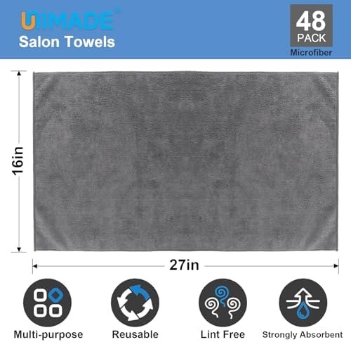 UNIMADE 48 Pack Gym Towels Set - Microfiber Salon Towels - Image 2