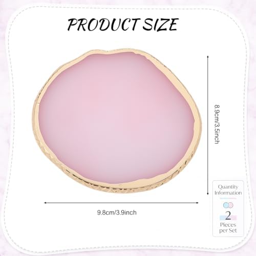 Resin Nail Art Palette 2 Pcs Blue Pink Mixing Tray for Gel Polish Acrylic Pigment Watercolor Foundation Reusable Smooth Nail Color Plate for Manicure DIY Salon Art - Image 2
