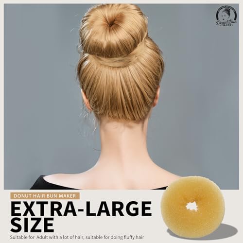 Teenitor 4pcs Hair Bun Shaper Set with Extra-large, Large, Medium, Small Donut Hair Bun Maker, 20pcs Bobby Pins, Gold - Image 5